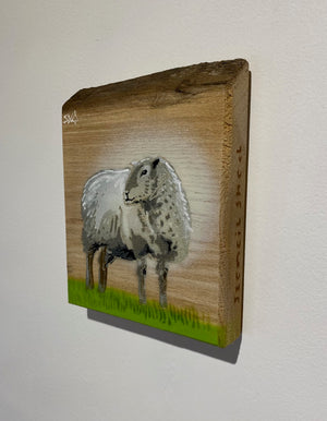 ‘Warm’ Sheep Stencil Artwork  - signed art on Elm - No. 3 from edition of 60 - 13  x16cm