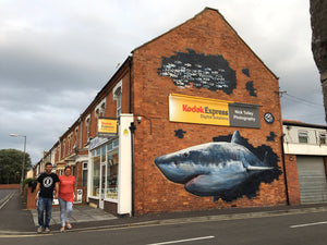 Burnham on sea street art shark nick tolley