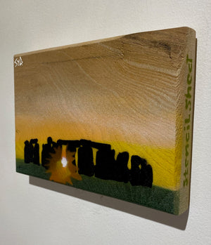 Stonehenge on Elm - Signed Limited edition artwork -  20 x 13cm