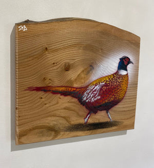 Pheasant 2023 - New on Elm wood - Signed Limited edition - 31 x 28cm
