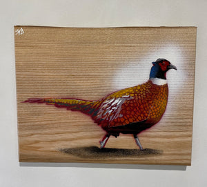 Pheasant 2023 - New on Elm wood - Signed Limited edition - 32 x 25cm
