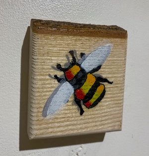 Bumble Bee - Handmade on sustainably sourced Ash wood 7 x 9cm approx