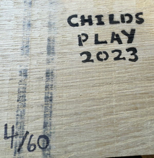 Childs Play 2023 - Numbers 4 to 10 (similar looking)  - Sci Fi Stencil Art on Oak wood -  size 24 x 26cm
