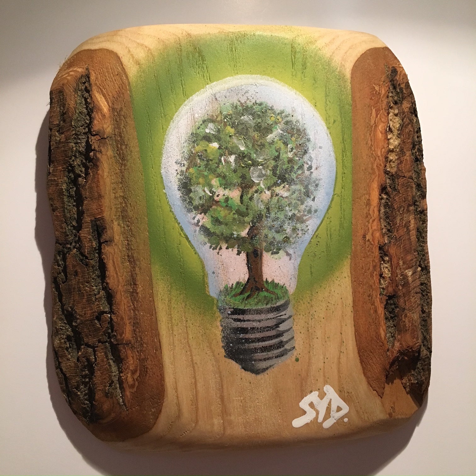 Tree painting on Ash Wood by Syd of the Stencil Shed, Graffiti Stencil 