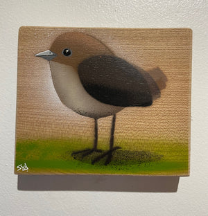 Cheep Bird - New for 2022 - Signed Limited Edition on Elm wood - 12 x 10cm
