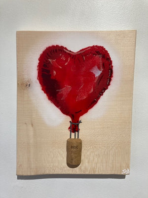 'Loved Up' Heart Air Balloon - New for 2023 - number 26 in edition - size 23 x 26cm