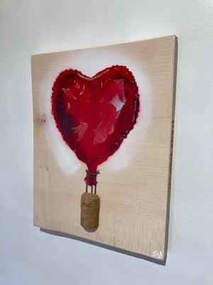 'Loved Up' Heart Air Balloon - New for 2023 - number 26 in edition - size 23 x 26cm