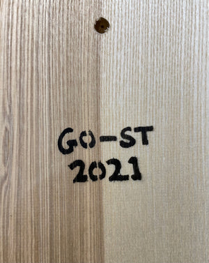 GO-ST -  Sci Fi Art on Oak wood- 16 x 27cm