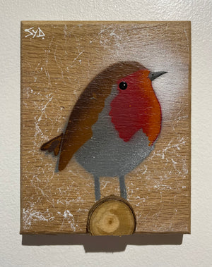 'Round Robin' - from the First signed edition of 10 on Oak wood with marbled effect - 10 x 12 cm