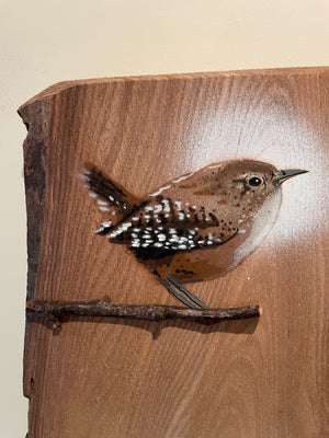 Birds 2022 - Elm Wood - 85cm by 40cm - Totally original 'one off' piece