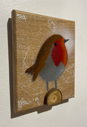 'Round Robin' - from the First signed edition of 10 on Oak wood with marbled effect - 10 x 12 cm